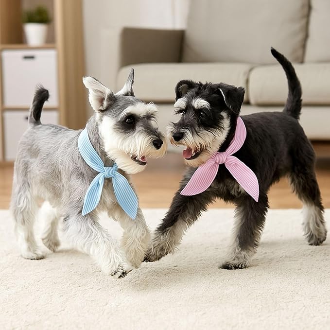 2pcs Cooling Scarf for Pets,Summer Cooling Scarves Keep Cats and Dogs Cool, Reused,Rrecycled,Suitable for Dogs (2pcs-Pink Stripe)-PawvioPets