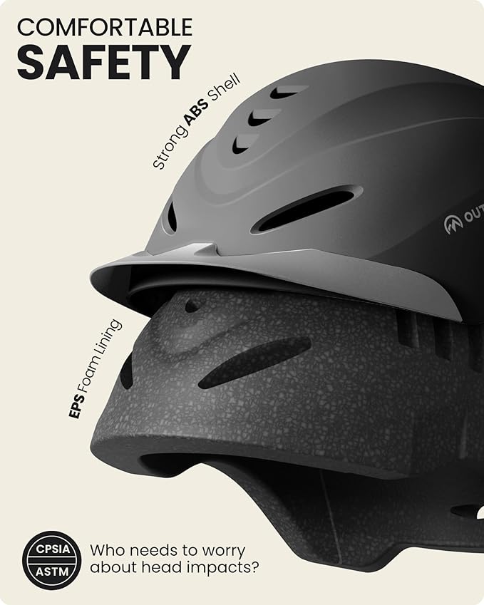 OutdoorMaster Equestrian Helmet, Horse Riding Helmet with Sun Visor and Excellent Ventilation, Adjustable Safe Helmet for Men, Women & Youth-PawvioPets