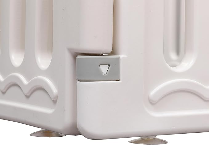 BIRDROCK HOME Dog Playpen w/Door, 8 Panel, 25.6in H | Strong Plastic, Non-Slip Puppy Playpen, Secure Pet Gate | Indoor Outdoor Fence | Configurable Panels | Small Pets - White-PawvioPets