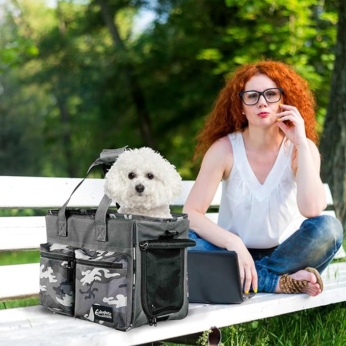 Cat Carrier Bag, Foldable Pet Bag Airline Approved, Pet Travel Carrier for Medium Cats Small Cats Dogs, Sturdy Transport Carriers Long Trips(Grey)-PawvioPets