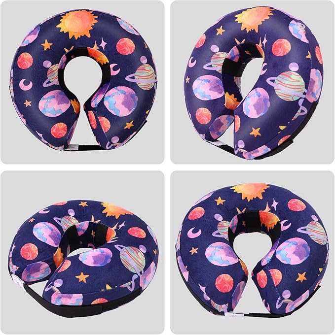 CuteBone Inflatable Dog Donut Collar with Removable Soft Fleece Covers for Small/Medium/Large Dogs and Cats After Surgery GWB11M-PawvioPets