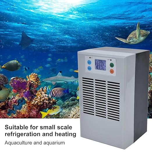 Electric Water Heater Chiller, AC 100‑240V 20L Aquarium Chiller ABS Housing Digital Display Intelligent Temperature Control 70W with Pump for Fish (US Plug Pump US Plug 110V)-PawvioPets