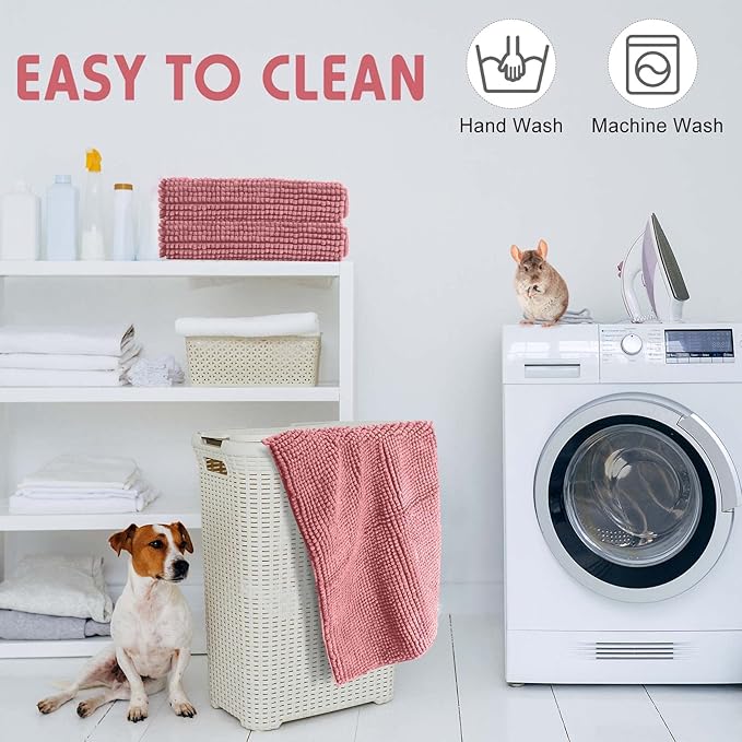 Amylove 4 Pcs Guinea Pig Cage Liner Guinea Pig Bedding Washable Fleece Pee Pads Reusable Small Animals Training Mat Small Animal Sleeping Bed for Bunny Hamster(Pink,16 x 24 Inch)-PawvioPets