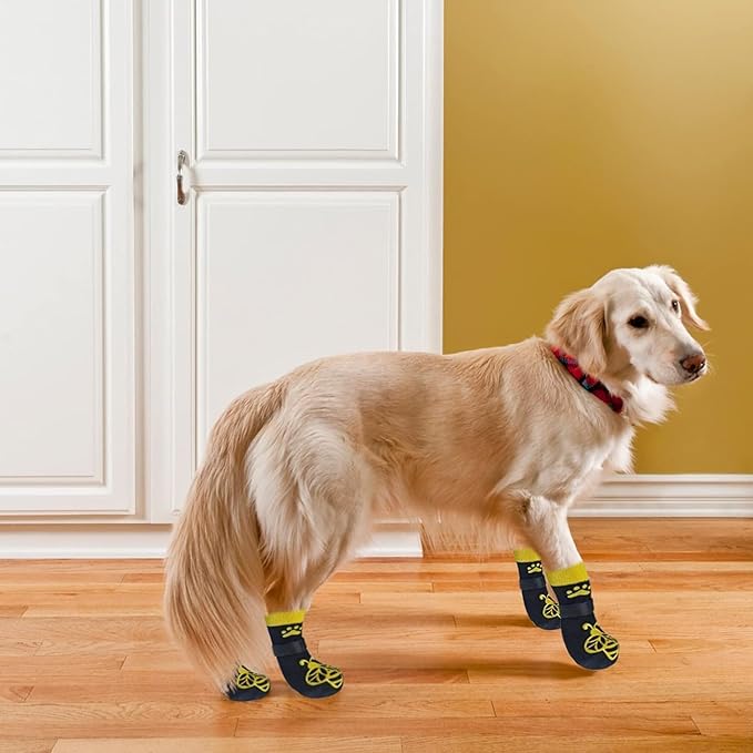 EXPAWLORER Anti Slip Dog Socks to Prevent Licking Paws, Dog Shoes for Hot Pavement, Dog Booties for Small Medium Large Senior Dogs, Traction Control Boots & Paw Protectors for Hardwood Floors-PawvioPets
