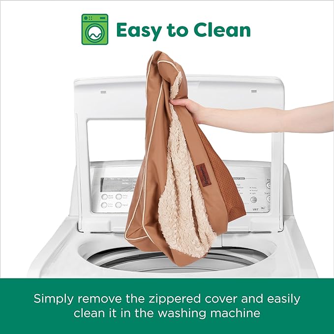 FurHaven Orthopedic Dog Sofa Bed – Memory Foam Couch with Bolsters, Textured Plush & Water-Resistant Cover, Washable Cover, Joint Support - Camel, Jumbo Plus-PawvioPets