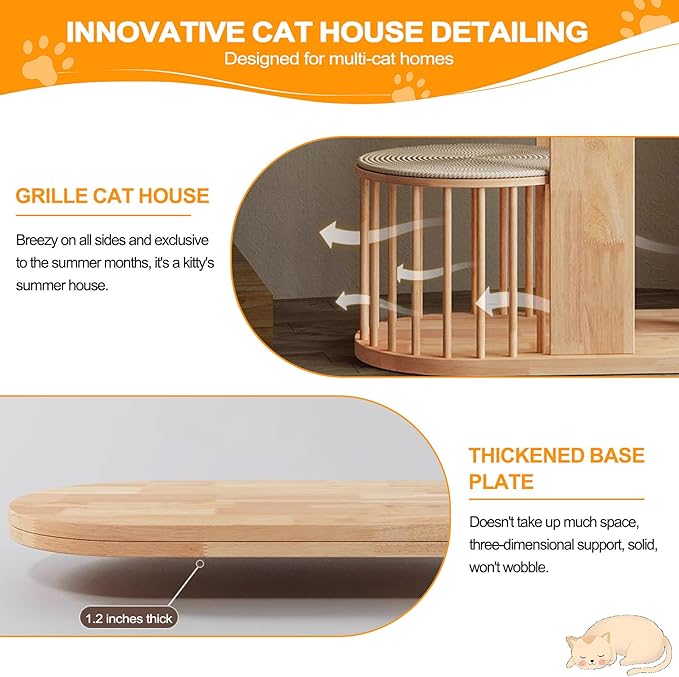 75 inch Cat Tree Tower for Indoor Cats Large Adult, Modern Big Cat Climbing Tower, Tall Cats Post, Corner Wood Cute Cat Condo with Sisal Scratching Posts-PawvioPets