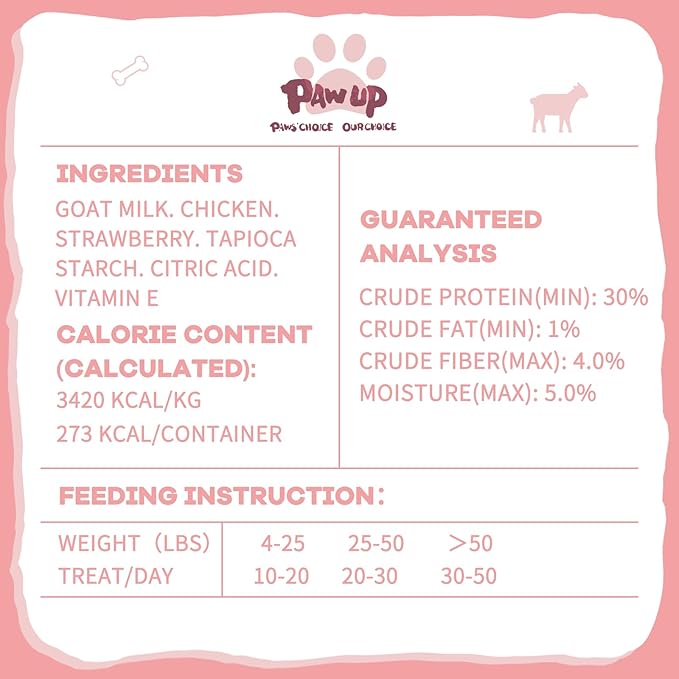 Freeze Dried Sheep Milk Yogurt Flavor with Strawberry,Gentle Sheep Milk Dog Treats for Sensitive Stomachs Puppies, 2.8 oz-PawvioPets