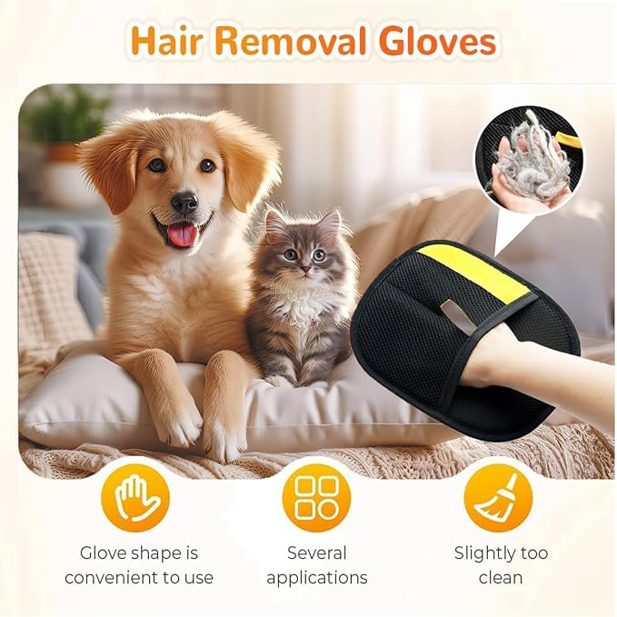 1PC Pet Hair Removal Glove,2025 New Reusable Pet Hair Removal Tool, Suitable for Bed Sheets, Sofas, Clothes, Carpets, Car Seats, and Static Gloves for Dogs and Cats-PawvioPets