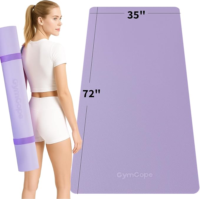 Extra Large Yoga Mat - 72"x35", 72"x48", 78"x57" - Wide TPE Exercise Mat for Home, Stretching, Couples & Family Workouts - 6-12mm Thick, Non-Slip & Waterproof - with Carry Bag and Straps-PawvioPets