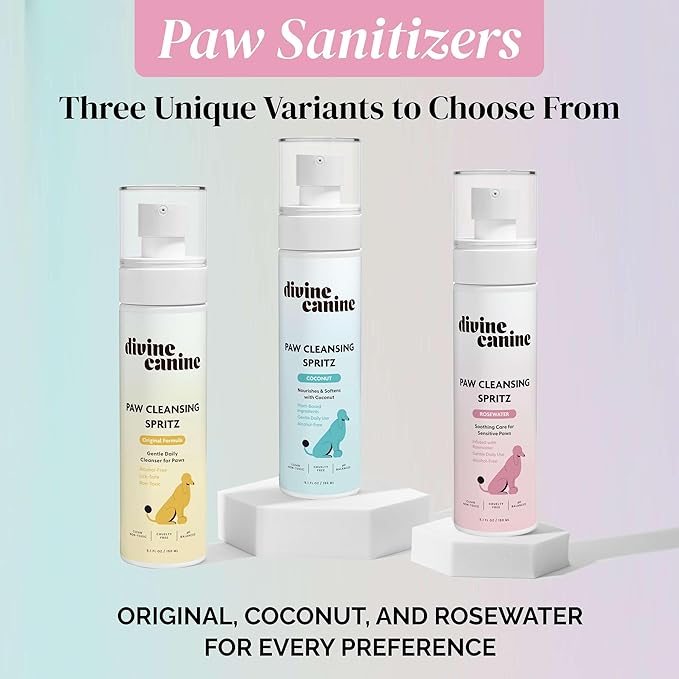 Dog Paw Cleaner - 5.1 Fl Oz of Alcohol Free Paw Cleansing Spray - Made with Rosewater, Aloe, Copaiba Oil, and Lemongrass Oil to Nourish and Clean Paws - Made in The USA-PawvioPets