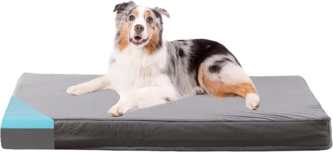Orthopedic Memory Foam Dog Bed, Cooling Dog Beds Waterproof Pet Bed for Crate with Removable Washable Cover, L(35inch,65Lbs)-PawvioPets