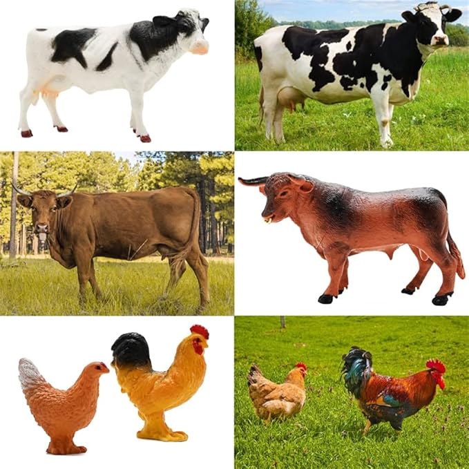 BOLZRA Mini Barn Playset, 66PCS Plastic Animals Figurines and Fence, Farm Figures Farmer Vehicle Toy Truck with Trailer for 3-12 Years Old Kids Boys Girls Toddlers-PawvioPets