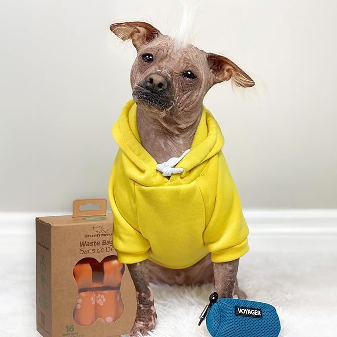 Best Pet Supplies Dog Poop Bags (240 Bags) for Waste Refuse Cleanup, Doggy Roll Replacements for Outdoor Puppy Walking and Travel, Leak Proof and Tear Resistant, Thick Plastic - Orange-PawvioPets