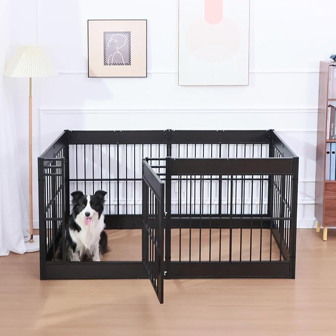 Dog Playpen, 31.5" Height Dog Pen Indoor, Heavy Duty, Safe and Sturdy, Furniture Style Puppy playpen-PawvioPets