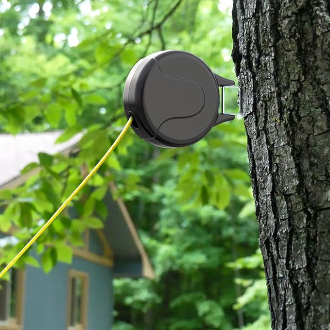 30ft Wall Mount Retractable Dog Tie Out Cable for Small to Large Dogs Between 20-75 lbs, Patented Retractable Dog Lead Great for Yard/Garden - Durable for 70,000 Cycles (Black, 30ft)-PawvioPets