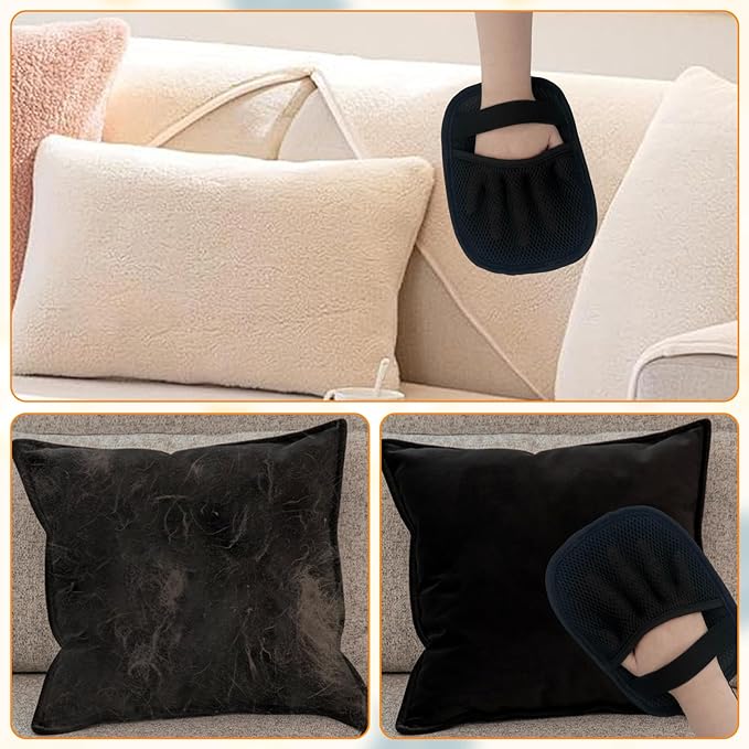 Electrostatic Pet Hair Removal Glove, Reusable Static Removal Gloves for Pets Hair, Versatile Pet Grooming Gloves for Couch, Furniture, Carpet, Car Seat-PawvioPets