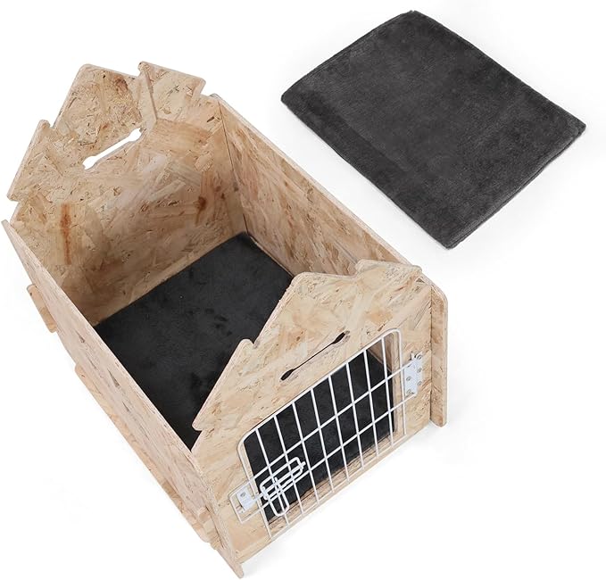 Dog House Indoor for Small Dogs or Cats, Cozy Wooden Design, Small Indoor Bed House, with Air Vents and Elevated Floor Warm Dog Cave-PawvioPets