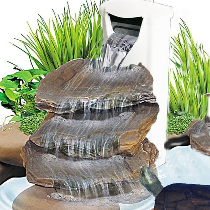 Aquarium Waterfall Filter Reptiles Turtle Filter for small tank 1-15 gallon, Low Level Water Clean Pump Internal Bio Media Water Filtration System for Fish Amphibian Cichlids Frog (Waterfall Filter)-PawvioPets