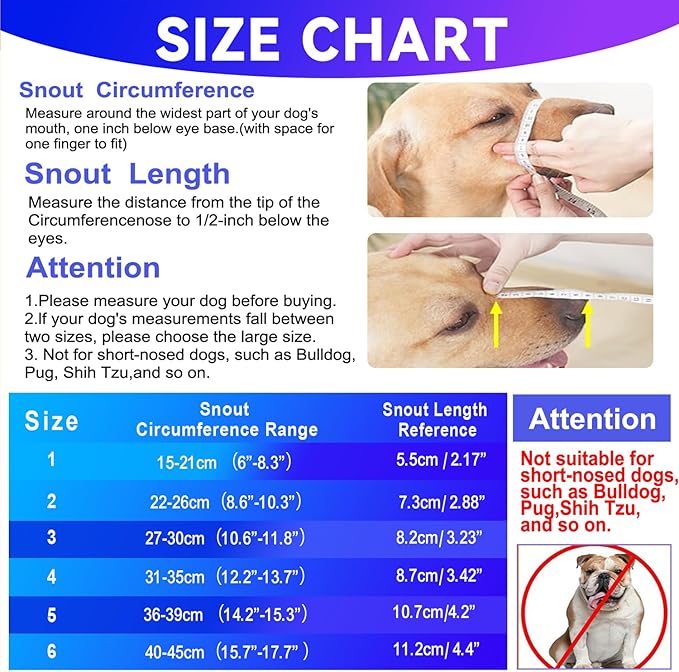 Dog Muzzle, OKKIC Basket Muzzle Anti Biting Chewing, Sturdy Lightweight Muzzle Allows Panting Drinking,Muzzle for Small Medium Large Dogs, Suitable for Grooming Trimming Training (Blue, Size3)-PawvioPets