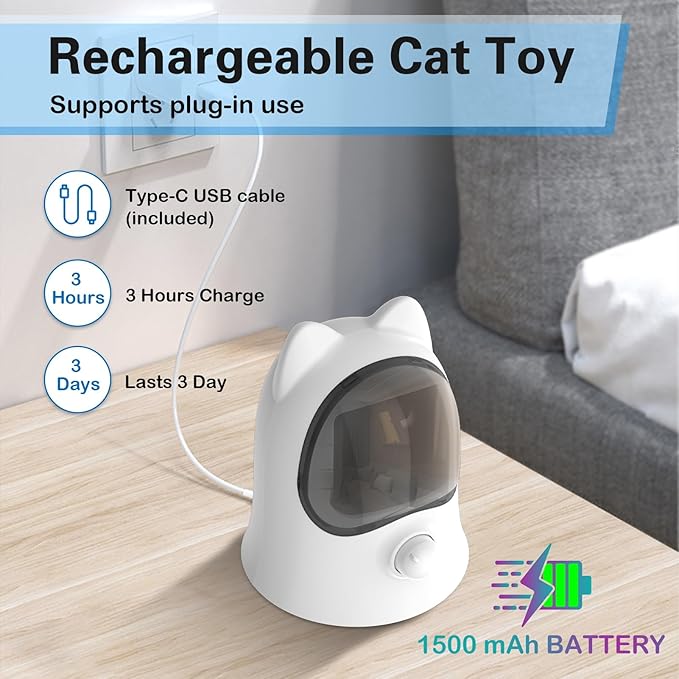 Cat Laser Toys for Indoor Cats, Random Trajectory Laser Cat Toy, Interactive Cat Toys for Bored Indoor Adult Cats/Kittens/Dogs-PawvioPets