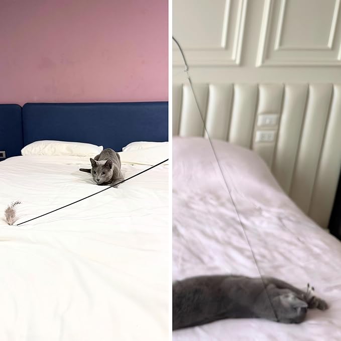 Feather Toys Replacements (3 Pc) - Cat Toys & Kitten Toys for Indoor Kittens, Set of Replacement Feather Attachments Extra Small and Durable, for Cat Wands, Natural and Safe-PawvioPets