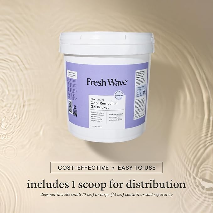 Fresh Wave Odor Removing Gel Bucket, 15.5 lb. (248 oz.) | Lavender Scent Refill | Odor Absorbers for Home | Safer Odor Relief | Natural Plant-Based Odor Eliminator | For Cooking, Trash & Pets-PawvioPets