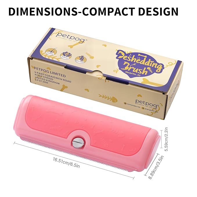 Deshedding Brush for Dogs, Cats, Horses & Rabbits – Professional Pet Grooming Comb,Removes Loose Fur & Undercoat,Gentle Stainless Steel Blade,Easy Clean Handle,Grooming cat brush-PawvioPets