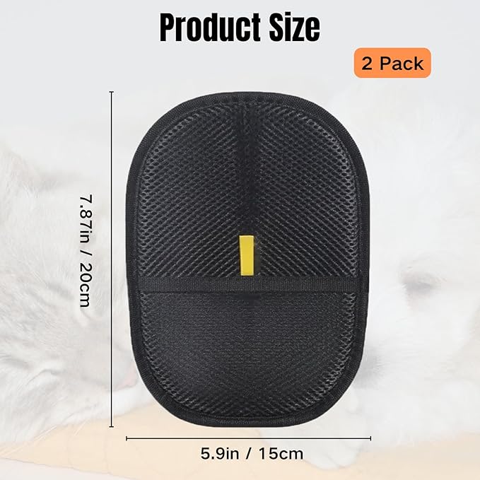 2PCS Pet Hair Removal Glove, 2025 Pet Hair Remover Electrostatic Gloves Washable Reusable Grooming Tool for Cats & Dogs Furniture Bed Sheets Couch Clothes Carpet Car Seat-PawvioPets