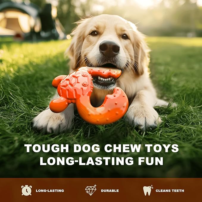 Dog Chew Toy for Aggressive Chewers – Durable Nylon Material, Tough Interactive Dog Toy for Large and Medium Dogs, Perfect for Teeth Cleaning and Gum Health, Christmas Birthday Gifts for Dogs-PawvioPets
