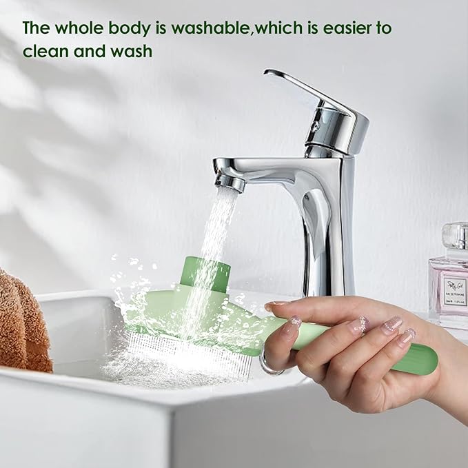 Flea Comb for Cat Hair Removal Comb, 2025 New Self-Cleaning Flea Brush for Cats and Dog, Comfort Cat Hair Removal Tool with Long & Short Stainless Steel Metal Grooming Brush(Green)-PawvioPets