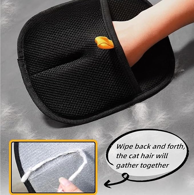 3pcs Pet Hair Removal Glove for Cats & Dogs, 2025 New Upgrade Efficient Grooming Gloves for Pet Hair, Reusable Cat Dog Electrostatic Hair Remover Grooming Glove Tool-PawvioPets
