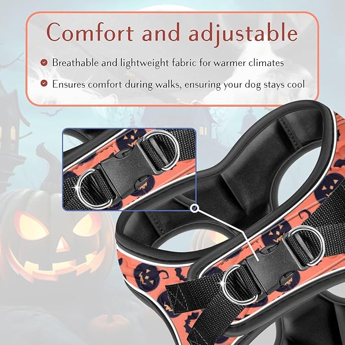 Comfort Fit Dog Harness Soft Padded No Pull Harness with Adjustable Buckles for Small Medium Large Dogs Step in Pet Vest with Easy Control Handle for Walking Jogging Running Training Dogs & Puppies-PawvioPets