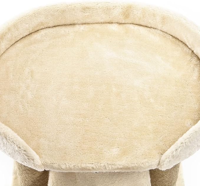 Amazon Basics Multi- Platform Cat Tree with Scratching Post for Indoor Cats up to 25lbs, 18 x 14 x 22 Inches, Beige-PawvioPets