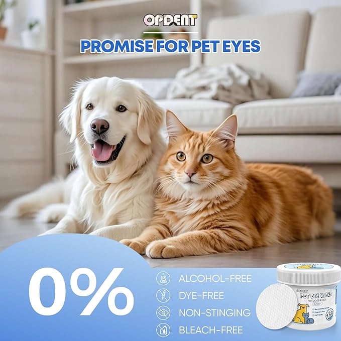 150Pcs Eyes Wipes for Dogs - Tear Stain Remover for Dogs - Dog Eye Cleaner, Eye Debris, Discharge, Mucus Secretions - Eye Wipes for Dogs & cat Eye Wipes - 3.2 inches-PawvioPets