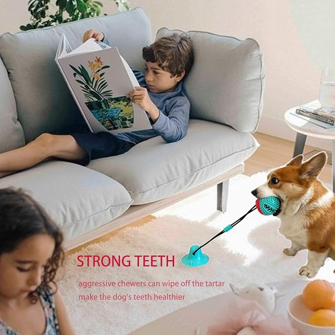 Dog Toys Dog Chew Toys for Aggressive chewers, Puppy Dog Training Treats Teething Rope Toys for Boredom Dog Puzzle Treat Food Dispensing Ball Toys for Puppies Teething (Blue)-PawvioPets