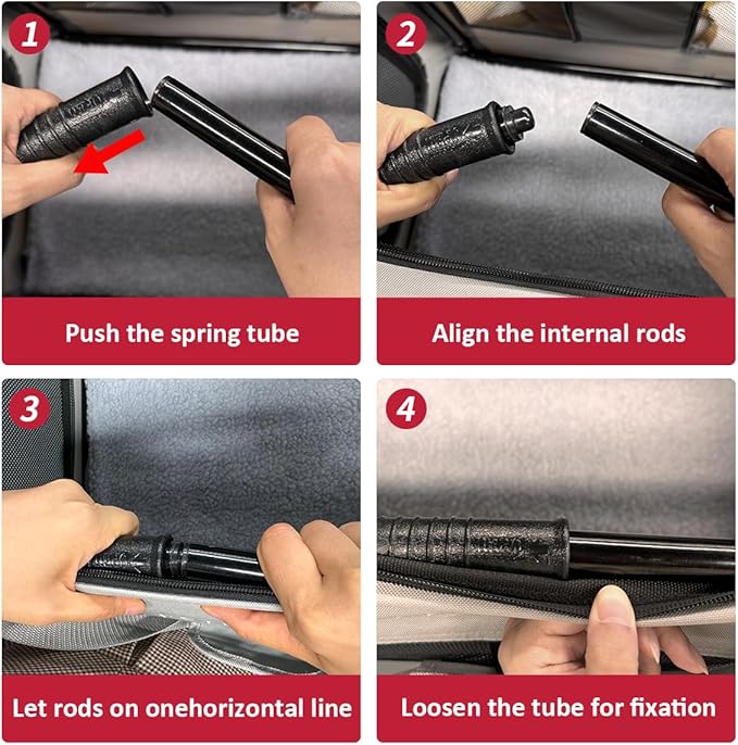 Extra Large Cat Carrier Soft Sided, Portable Small Dog Carrier for 2 Cats, 24"x16.5"x16" Car Travel Folding Comfortable Design, Red-PawvioPets