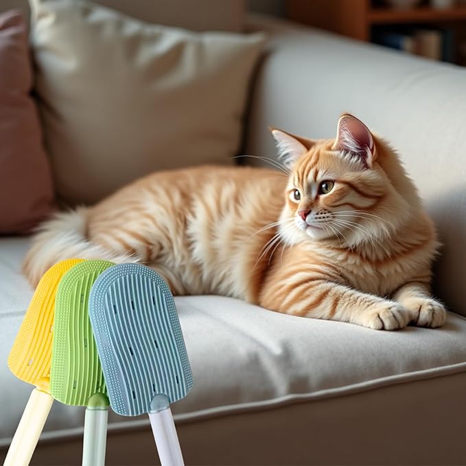 Cat Brush for Shedding,Cat Brushes for Indoor cats,Soft Comb, Short or Long Haired Cats,Pet Grooming,Bath and Massage Brush(3 pcs)-PawvioPets