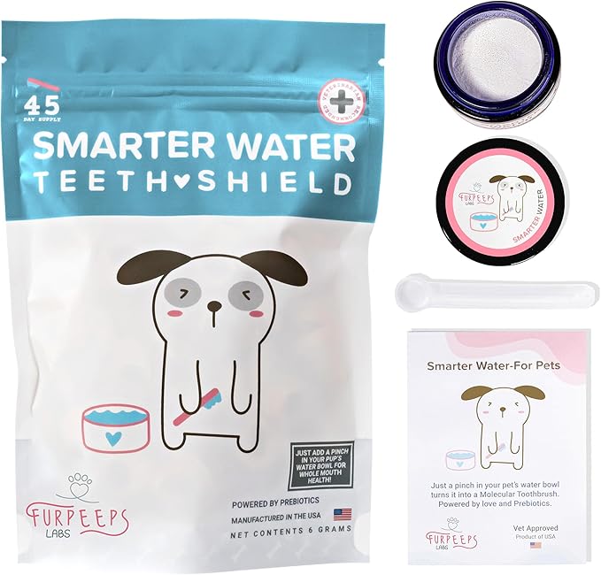 Dog Breath Freshener Powder for Water – Cat & Dog Dental Care Water Additive, Natural Plaque & Tartar Remover, Bad Breath Eliminator, Easy No-Brush Oral Hygiene – 45 Servings, Vet Recommended-PawvioPets