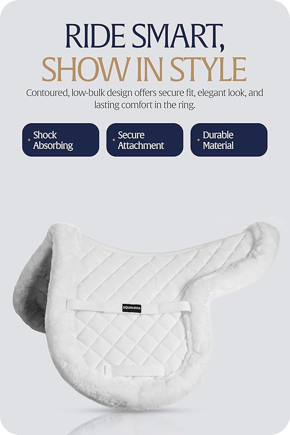 Equinavia Eidsvoll Shaped English Saddle Pad for Show Jumping with Ultra Fleece Trim-PawvioPets