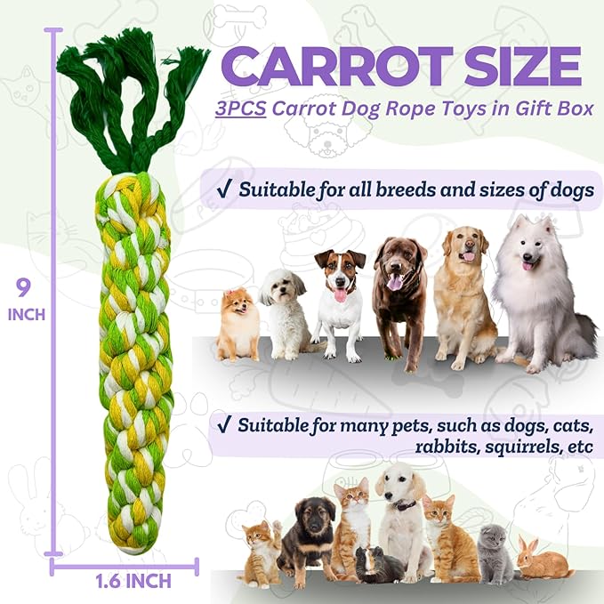 3PCS Rainbow Woven Pet Chew Set, Colorful Puppy Teething Chews, Dog Chew Toys, Cat Teething Playset, Soft & Safe Interactive Pet Chews-PawvioPets