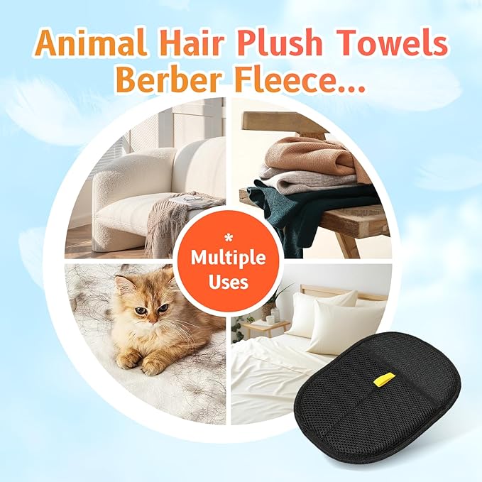 2pcs - Pet Hair Removel Glove for Cats & Dogs, Electrostatic Pet Hair Removal Gloves for Couch, Cat Grooming Gloves, Reusable Cat and Dog Hair Removel for Sofas, Furniture, Carpets and Curtains-PawvioPets