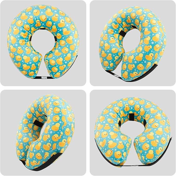 CuteBone Inflatable Dog Donut Collar with Removable Soft Fleece Covers for Small/Medium/Large Dogs and Cats After Surgery GWB04M-PawvioPets