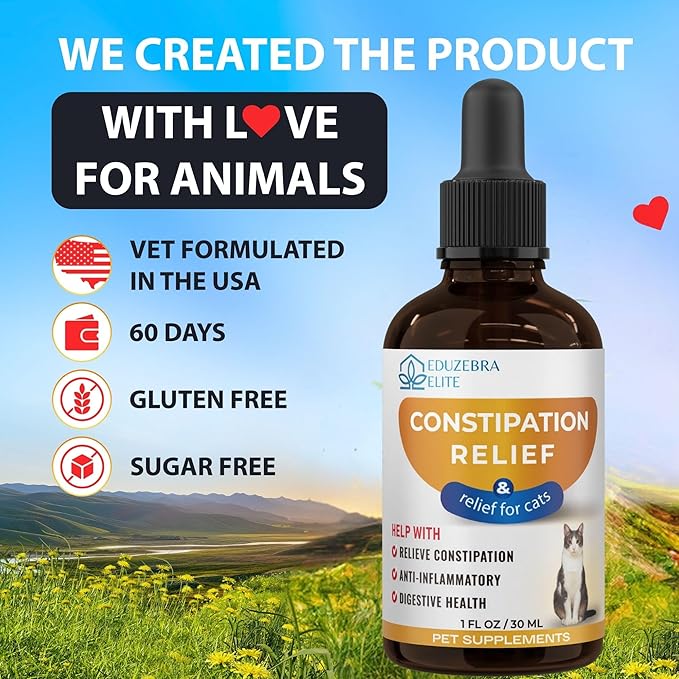 Cat Constipation Relief, Constipation Relief for Cat, Cat Laxative Constipation Relief, Cat Stool Softener, Cat Laxative, Promotes Digestive Health.-PawvioPets