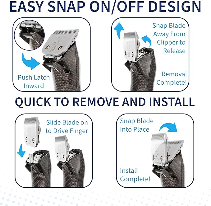 Detachable A Series 3 3/4 Skip Tooth Blades for Dog Grooming Cut Length 1/2" - 13mm -Skip Tooth Japanese Carbonized Steel Skip Tooth Clipper Blades Compatible A5 Series(3 3/4SK)-PawvioPets