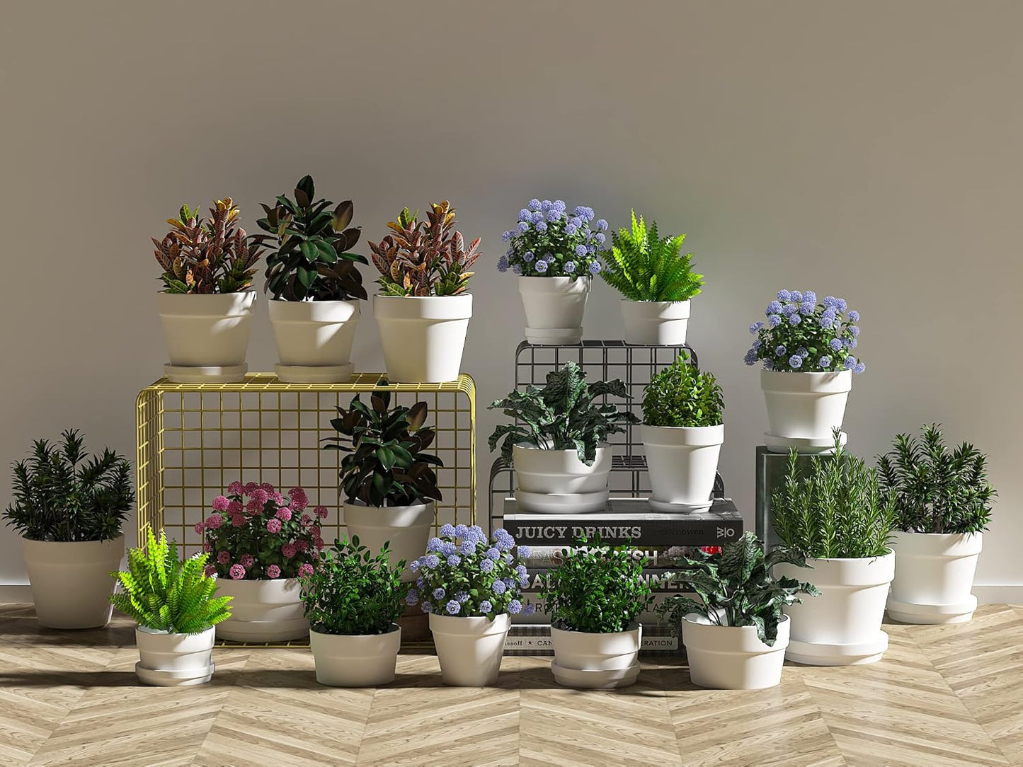 80 Pcs Small Mini White Clay Pots 2.1'' Terracotta Pot Clay Ceramic Pottery Planter Cactus Flower Pots Succulent Nursery Pots- Great for Window Boxes, Cactus, Plants, Crafts, Wedding Favors