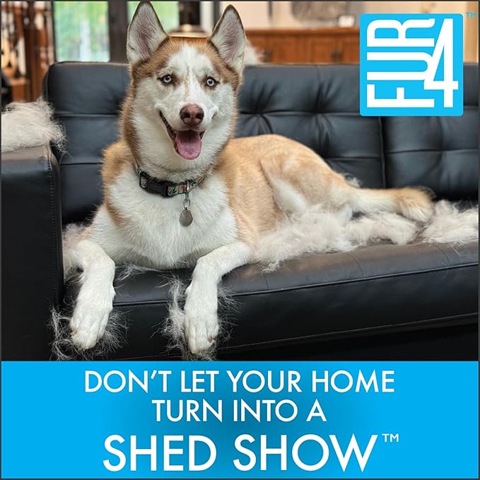 FUR4 deShedding Tool for Short Hair Cats - Innovative Cat Grooming Brush with 4 Composite Carbon Fiber Edges for Effective Fur Removal - Cat Hair Deshedder Brush for a Comfortable Grooming Experience-PawvioPets