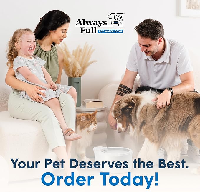 Always Full® 9" Pet Water Bowl and Wall Unit Bundle – Self-Refilling, Clean Filtered Water, Easy Home Connection, App-Enabled Hydration Tracking, Cat and Dog Water Bowls-PawvioPets