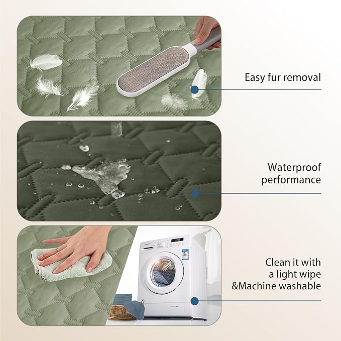 gogobunny 100% Double Sided Waterproof Dog Blanket Soft Pet Bed Cover Reversible Protect Furniture Couch Sofa Car for Puppy Large Dog Cat (Dark Olive/Light Olive, 30x90 Inch (Pack of 1))-PawvioPets