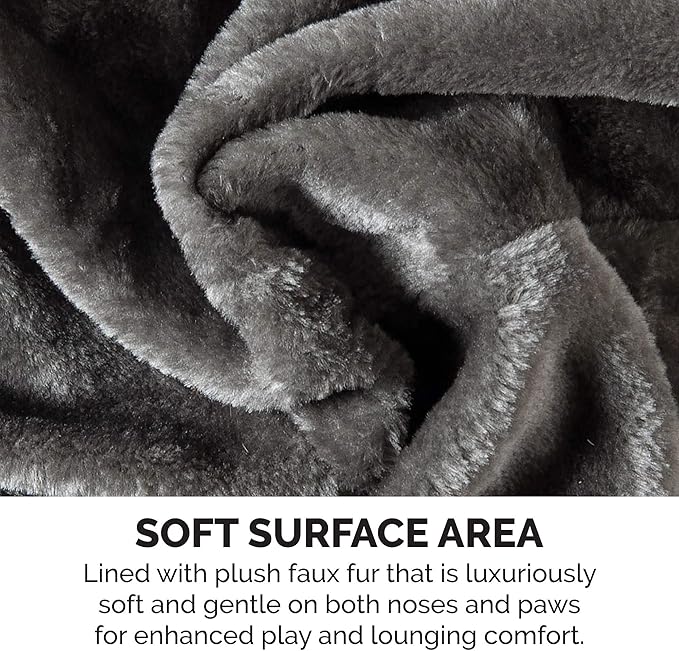 Furhaven 69.3" Tall Cat Tree for Indoor Cats, Ft. Sisal Scratching Posts, 2x Cat Condos, & Toys - Tiger Tough Double Decker Interactive Playground Tower - Silver Gray, One Size-PawvioPets