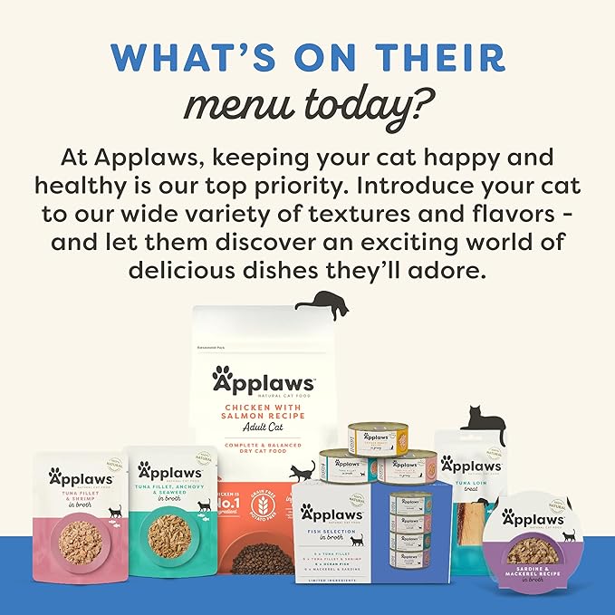 Applaws Natural Wet Kitten Food in Broth, Limited Ingredient Canned Wet Kitten Food, No Additives, Made with Natural Ingredients, Tuna Fillet in Broth (6 x 2.47oz Cans)-PawvioPets